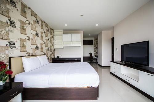 Comfortable living and bedroom in a style 3 apartment