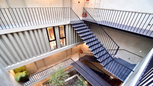 Urban staircase to each apartment