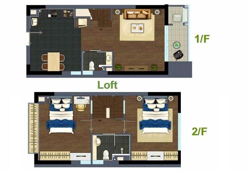 Floorplan of Apartment with balcony at Obo Shanghai