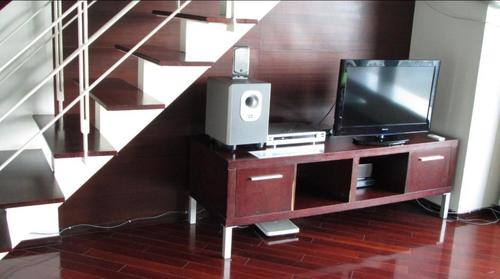 Tv with sound system and dvd player