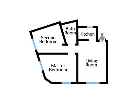 Floor plan of Apartment Five