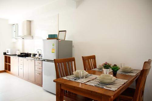 Kitchen with a dining table for four