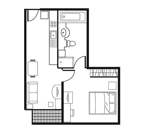 Floor plan for Shama Lakeview Asoke One Bedroom Deluxe Apartment
