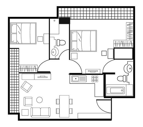 Floor plan for Shama Lakeview Asoke Two Bedroom Deluxe Apartment