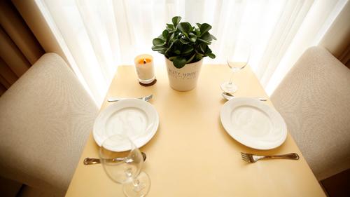 Dining table for two by the window