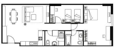 Floor plan for Two Bedroom Executive